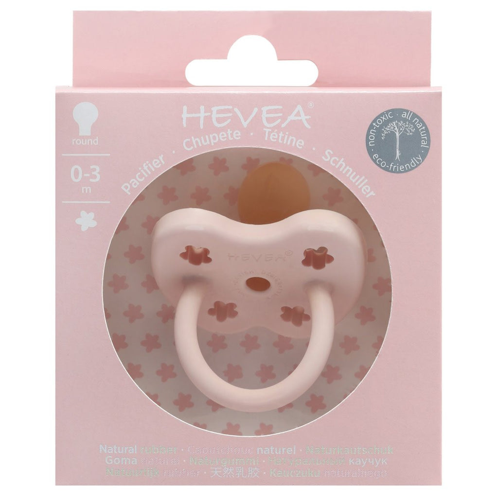Hevea Colourful Natural Orthodontic Pacifier - Powder Pink Dummy Hevea 