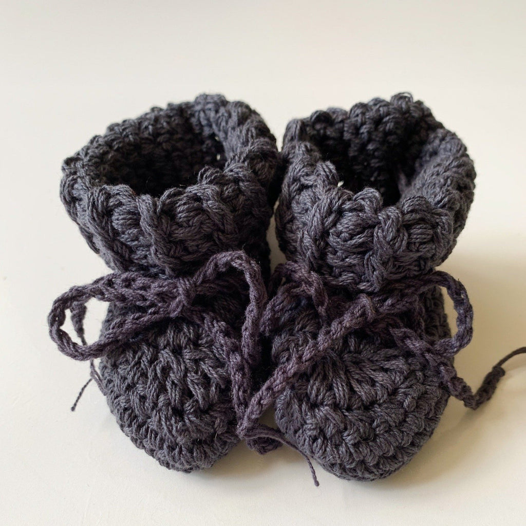 Cotton Tie Booties Footwear Gooseberry Fool Ink 0-6m 