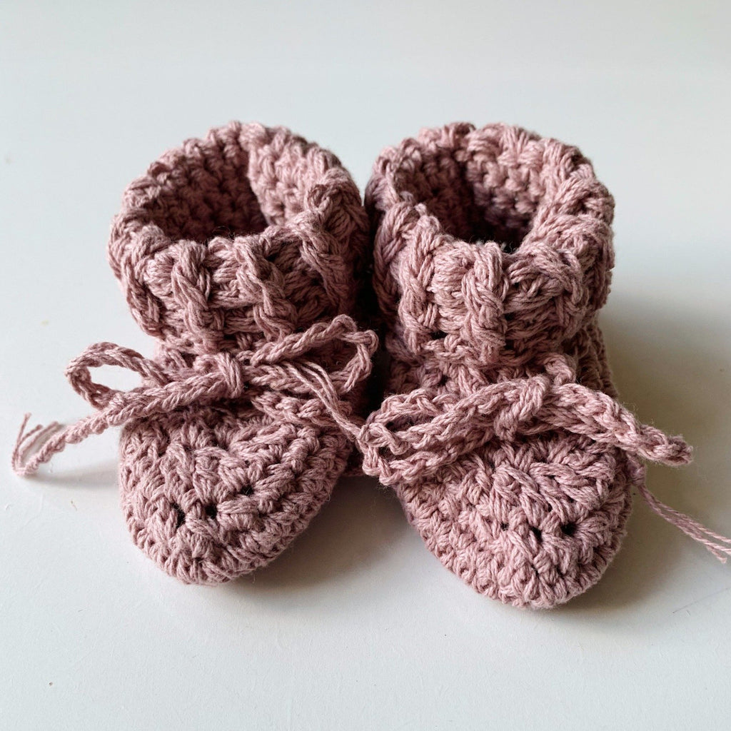 Cotton Tie Booties Footwear Gooseberry Fool Chalky Pink 0-6m 