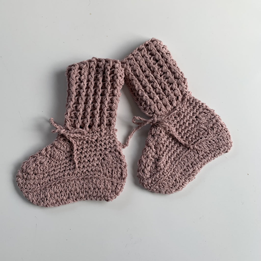 Tall Cotton Booties - Many Colours Footwear Gooseberry Fool Chalky Pink 0-6m 